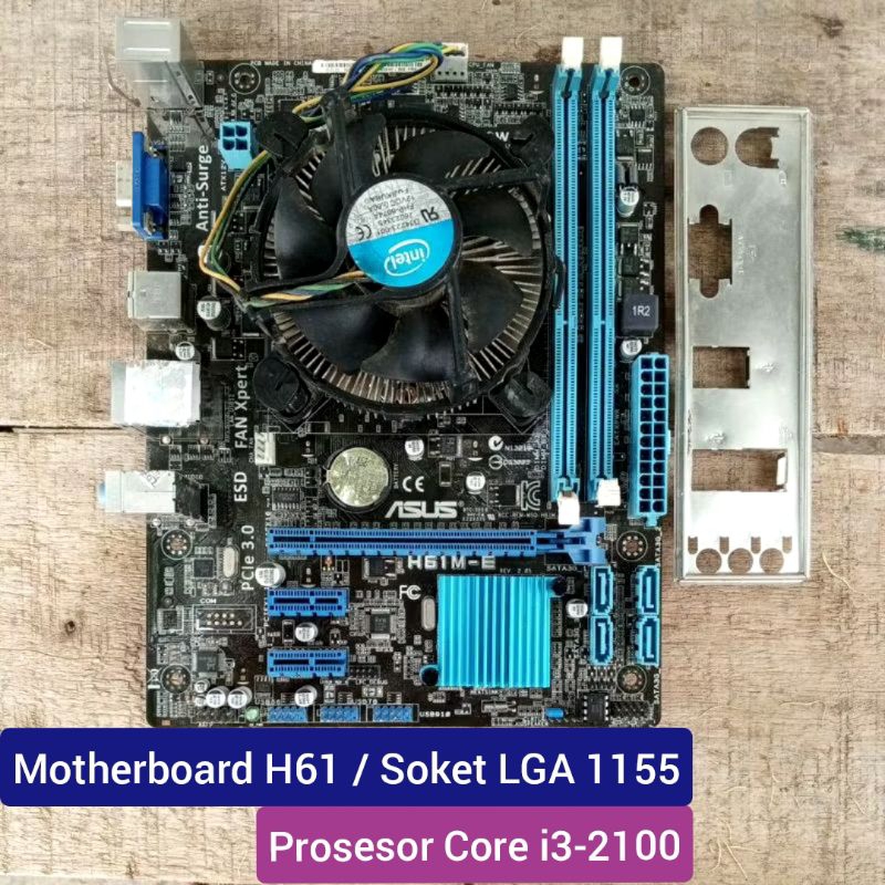 Motherboard H61 LGA 1155 Prosesor Core i3-2100