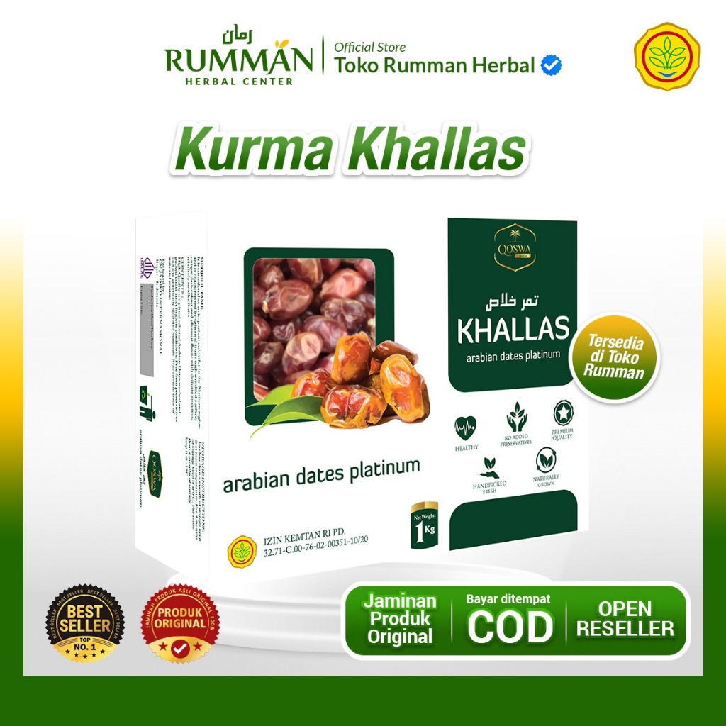 

Kurma Khalas Qoswa Original 500gr dan 1kg