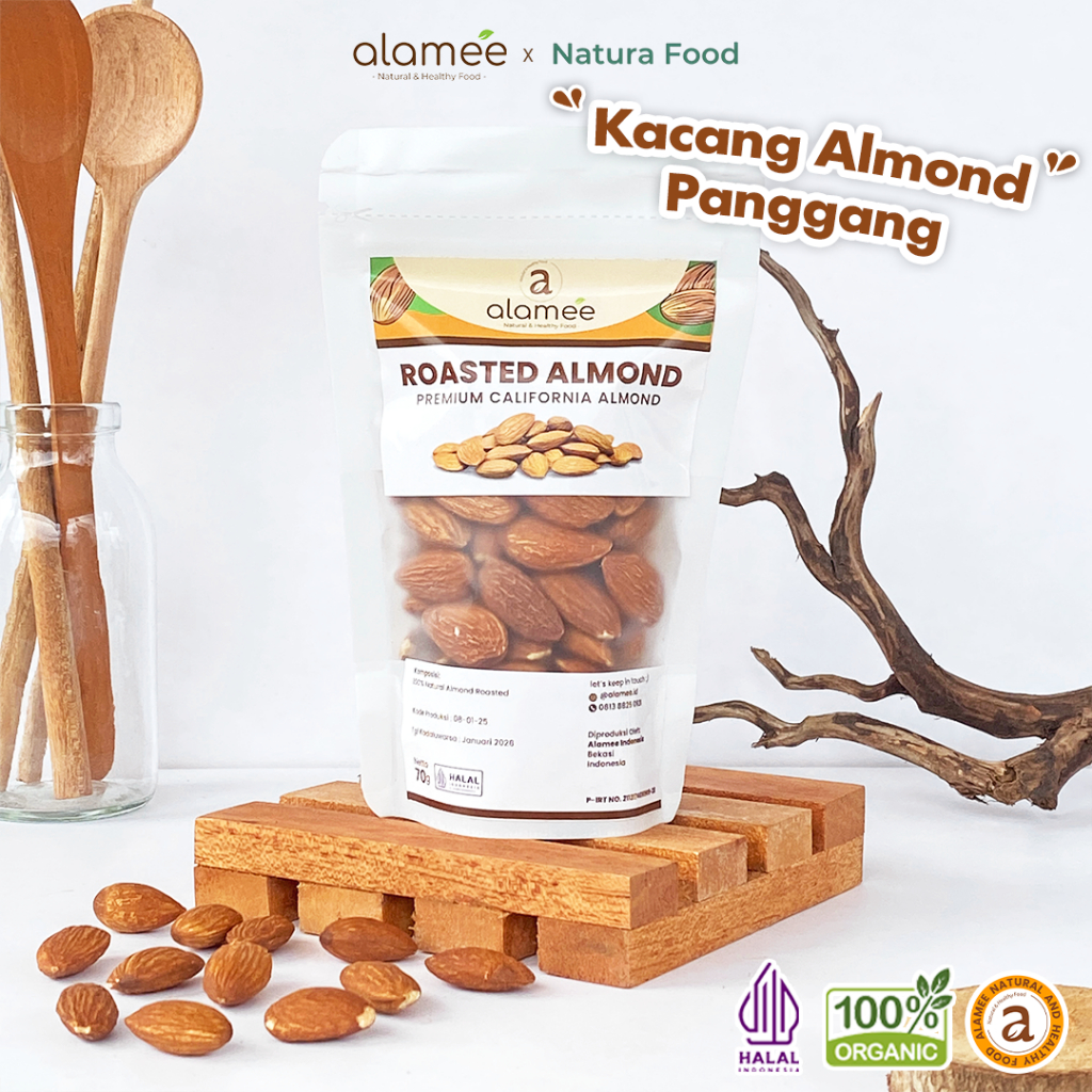 

ALAMEE Kacang Almond Panggang California Grade A Premium Roasted Almon 70g