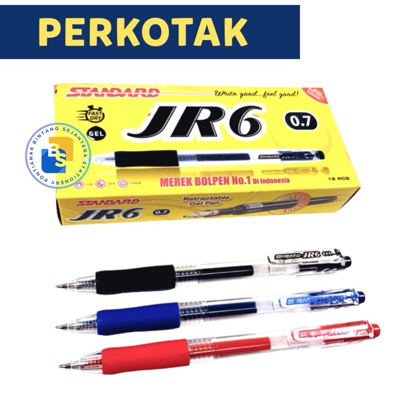 

12 Pcs - Standard Pulpen JR6 0.7 ( Alat Tulis / Pen / Ballpoint / Pena )