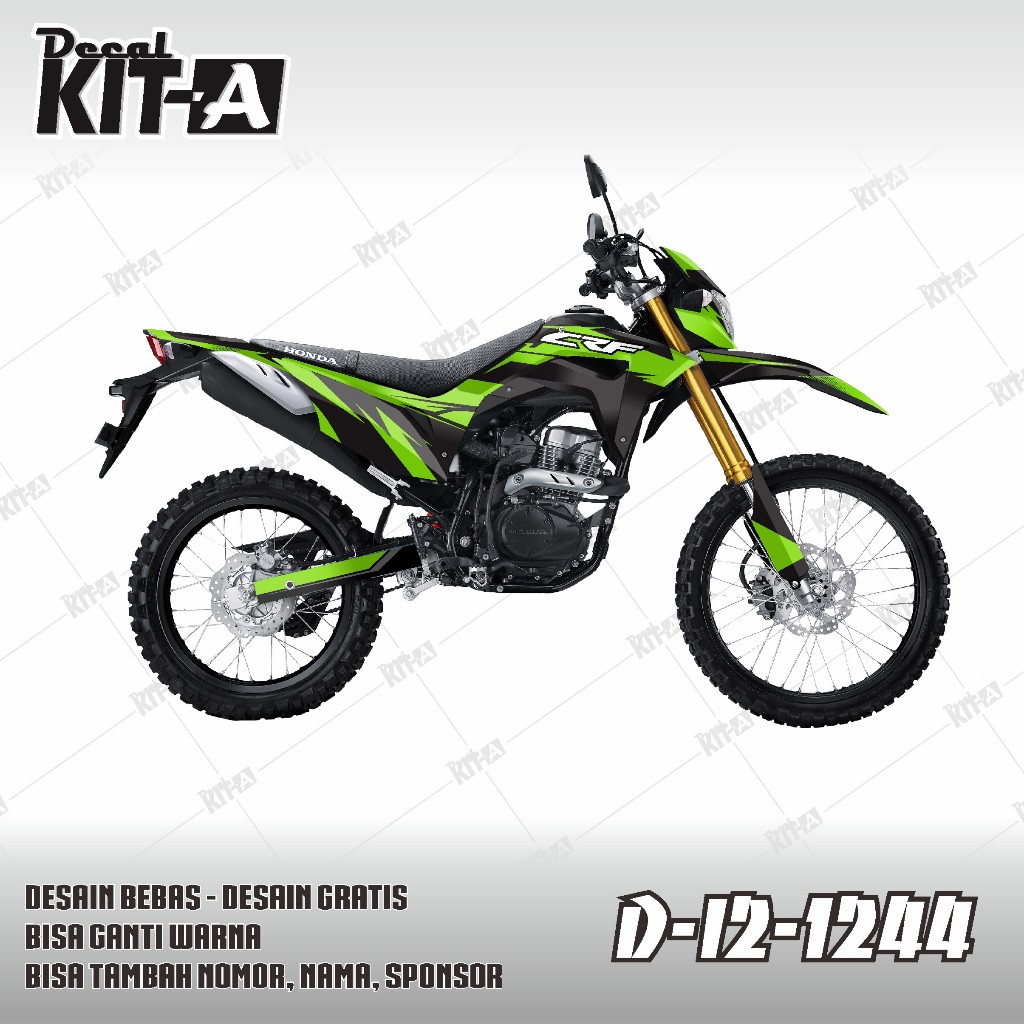 Decal crf motif Hitam hijau Crf 150 I2-1244