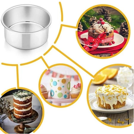 Loyang Bulat oven Press tanpa sambungan / Loyang Bento kue tart / Loyang Cetakan cheese cake