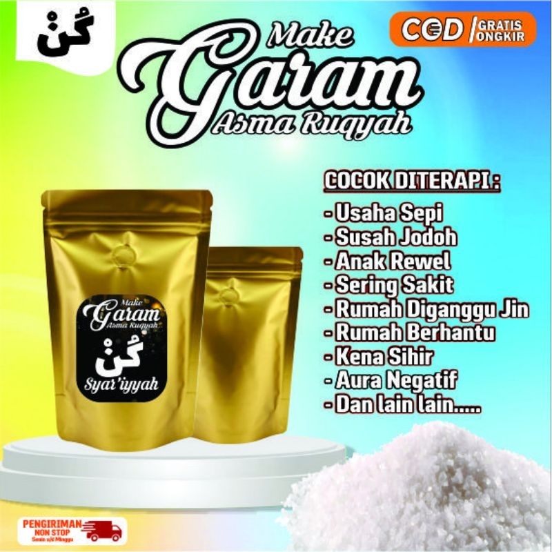 

MAKE GARAM ASMA RUQYAH || Make Garam Untuk Kesehatan Jasmani & Rohani || 100% Sesuai Syari'at Islam || 2 Variasi (500gr & 250 gr)