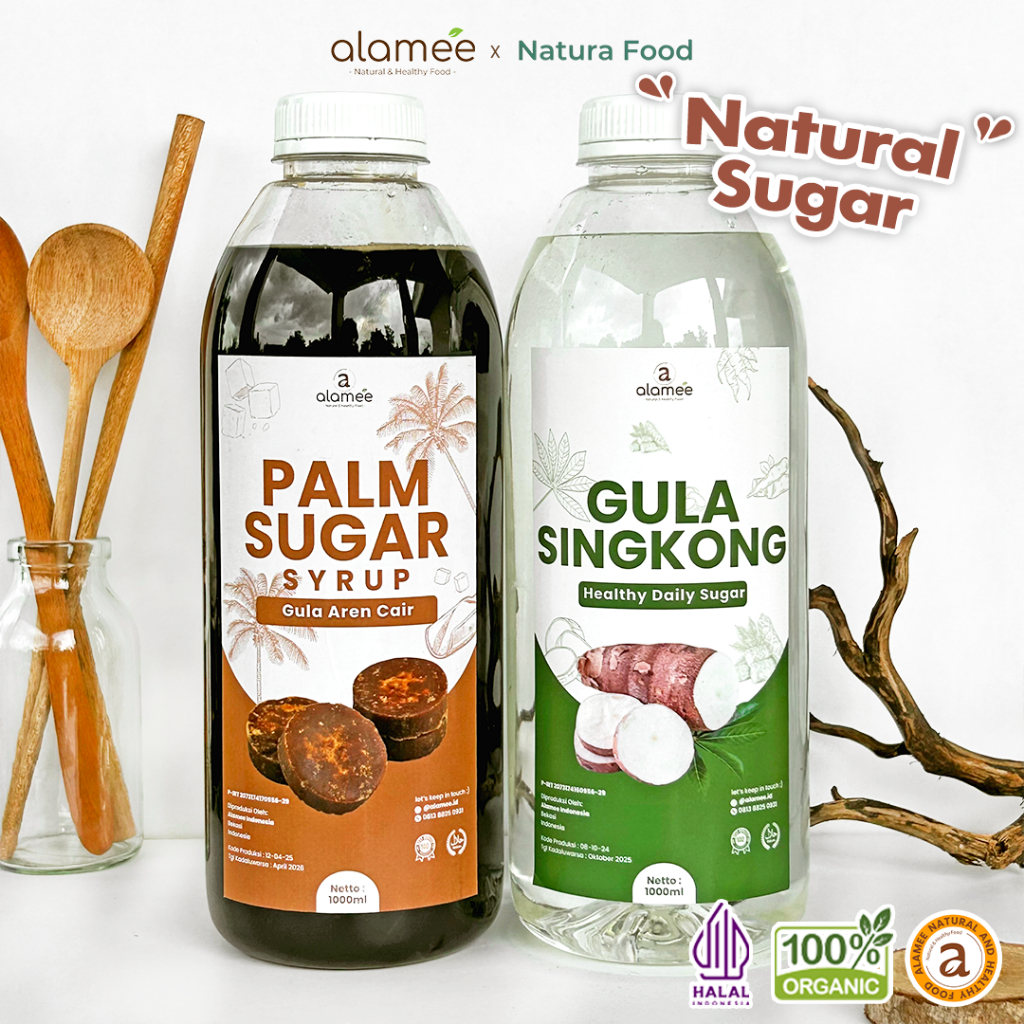 

alamee gula cair 1 liter gula singkong gula aren premium quality murni tanpa bahan tambahan lain