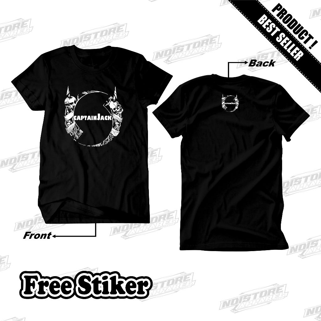 KAOS BAND CAPTAIN JACK TSHIRT BAND LENGAN PENDEK KEREN