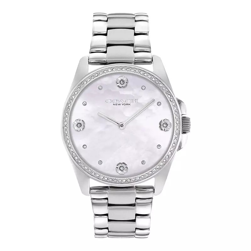 Coach Greyson 14504108 Mother Of Pearl Dial Stainless Steel Strap