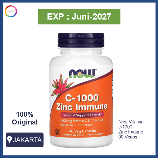 NOW Vitamin C-1000 Zinc Immune 90 Veg Capsules