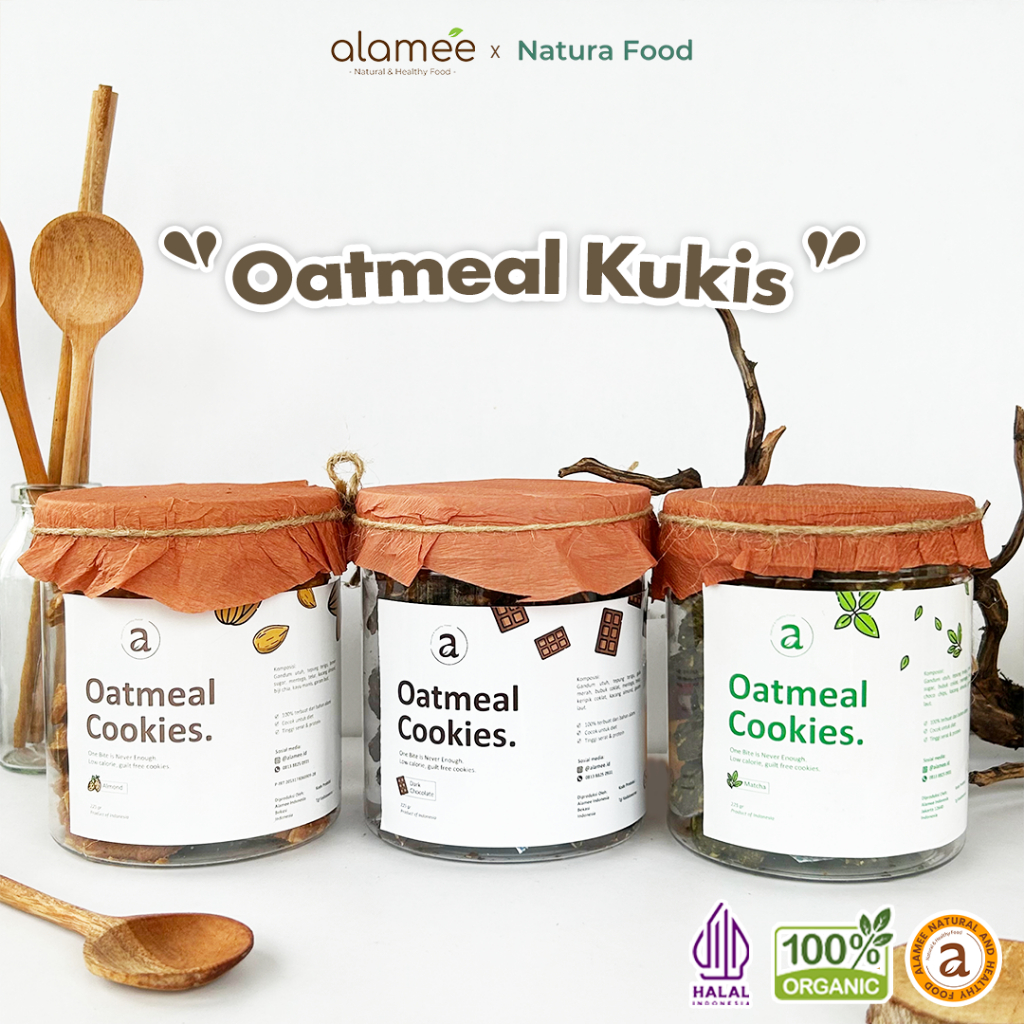

ALAMEE Oatmeal Cookies Cemilan Diet Healthy Snack Sehat Oat Organik 225gr