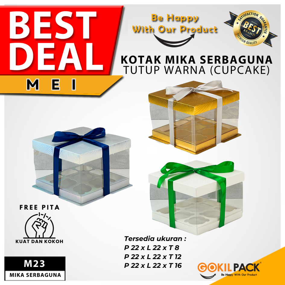 

Box Mika / Kotak Kue Mika / Box Cupcake + Tatakan / Packaging Mika /M23