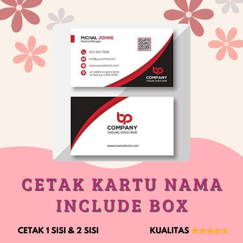 

KartuNama Custom 1 sisi dan 2 sisi