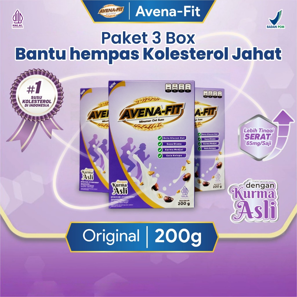 

Paket 3 Box Avena fit Atasi Kolestrol dan menjaga kesehatan Jantung