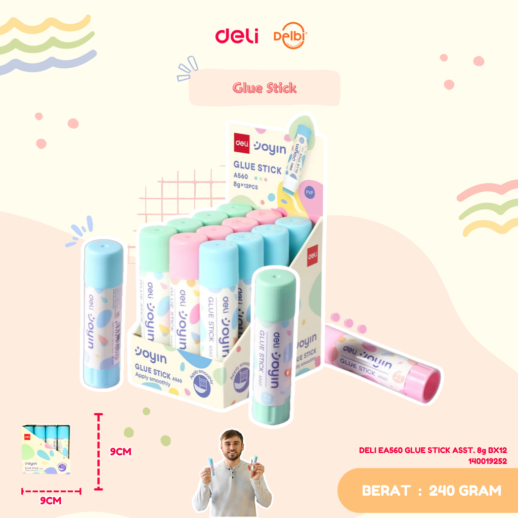 

DELI GLUE STICK ASST. 8g LEM KERTAS STIK