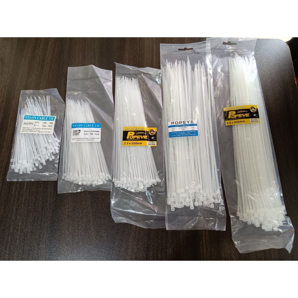 

Kabel Ties Putih MURAH Kuat Tebal Premium 10cm/15cm/20cm/25cm/30cm Harga 1Pack Isi 100Pcs