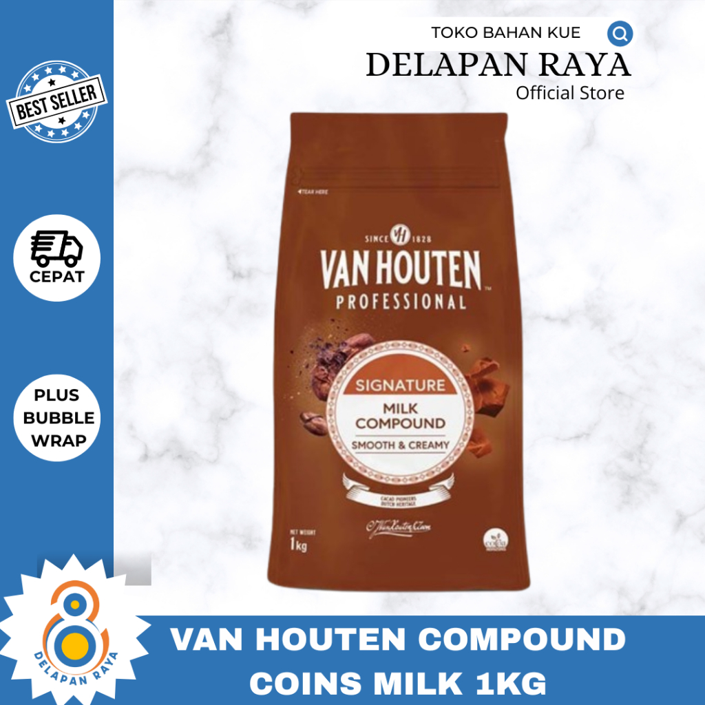 

VAN HOUTTEN COMPOUND MILK COINS 1KG / COKLAT COMPOUND KOIN RASA COKLAT SUSU -8Raya