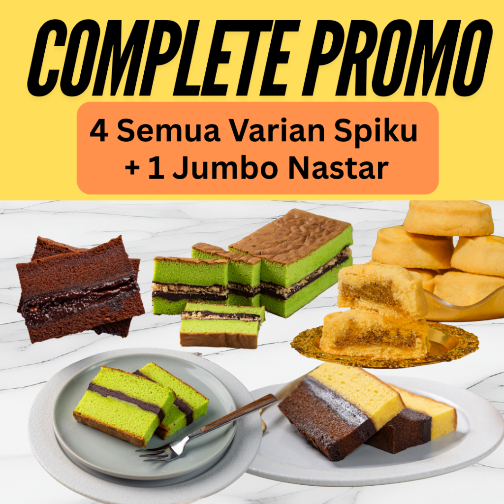 

RAJA COMPLETE PROMO (Semua 4 Varian Spiku Best Seller + Jumbo Nastar)
