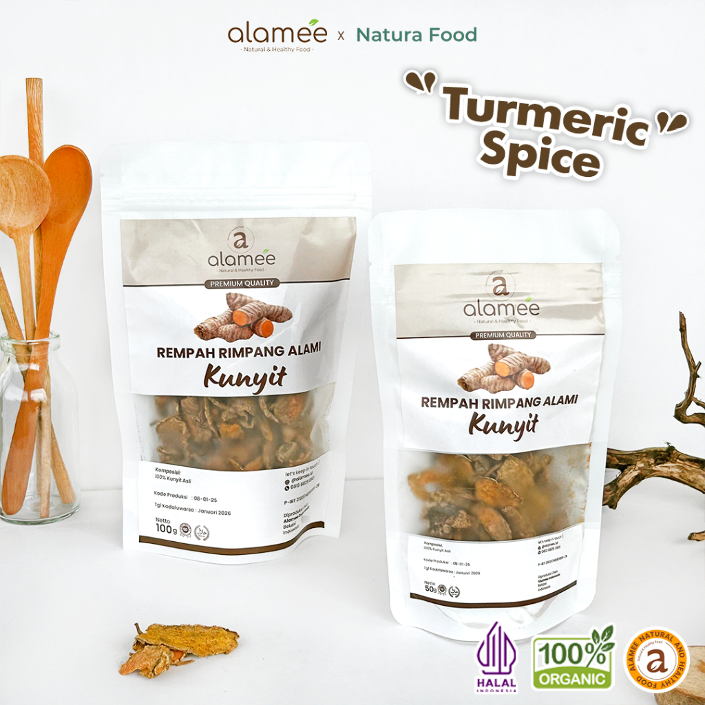 

ALAMEE Kunyit Kering Iris Dried Turmeric Rempah Rimpang Organik Alami Kunir Spice