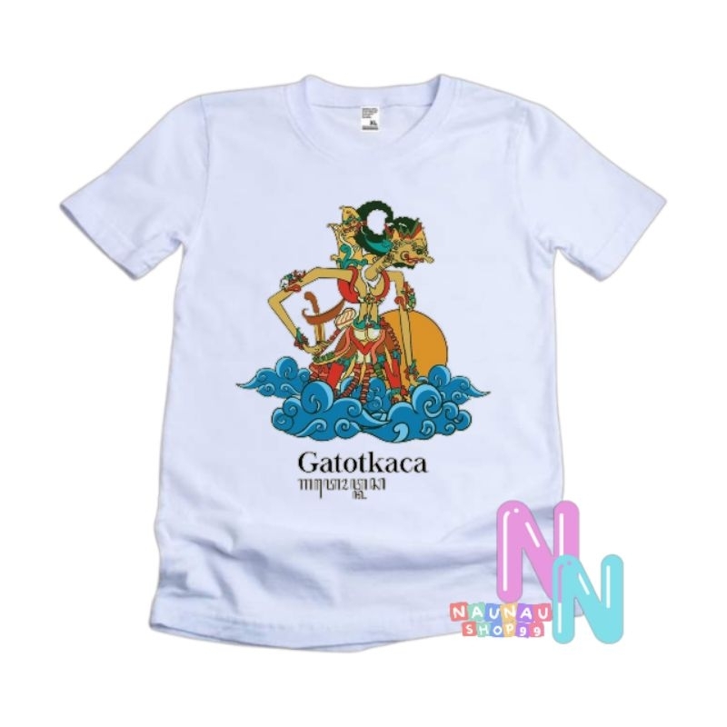 Baju kaos atasan anak wayang gatot kaca free cetak nama