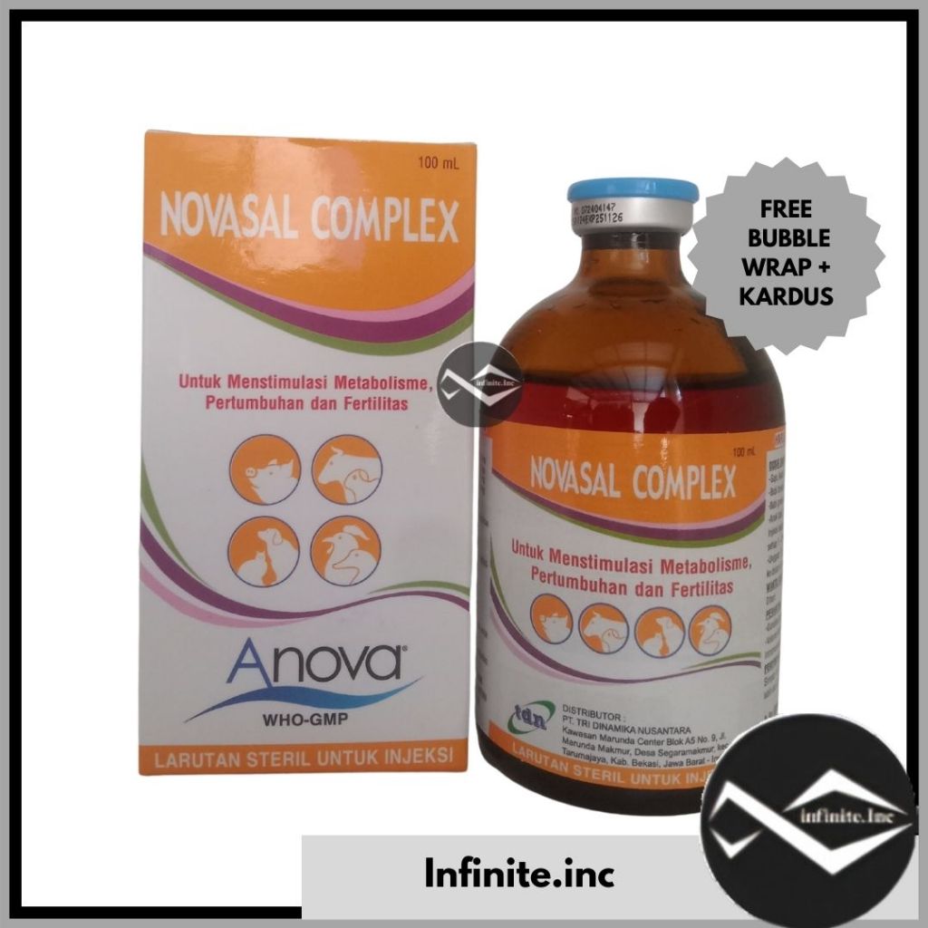 NOVASAL COMPLEX 100 ml - ATP hewan ternak (butafosfan +atp +b12) LIKE BIODIN CATOSAL