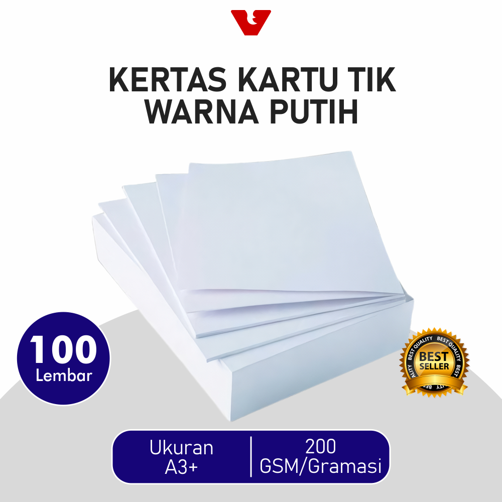 

Kertas Kartu Tik Putih 200 GSM/Gramasi - Ukuran A3+ Isi 100 Lembar