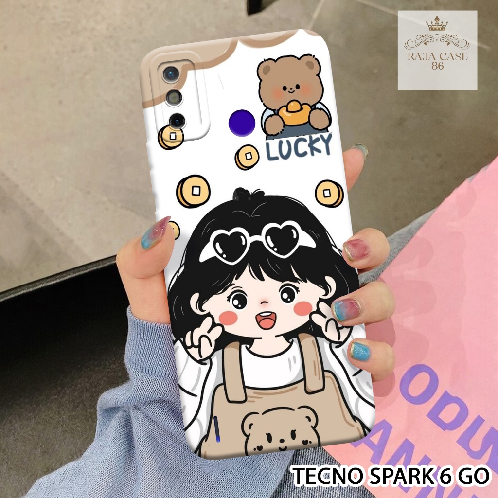 Softcase Tecno Spark 6 Go - Rajacase - Case Tecno Spark 6 Go - Motif Case Cartoon - Case Tecno Spark