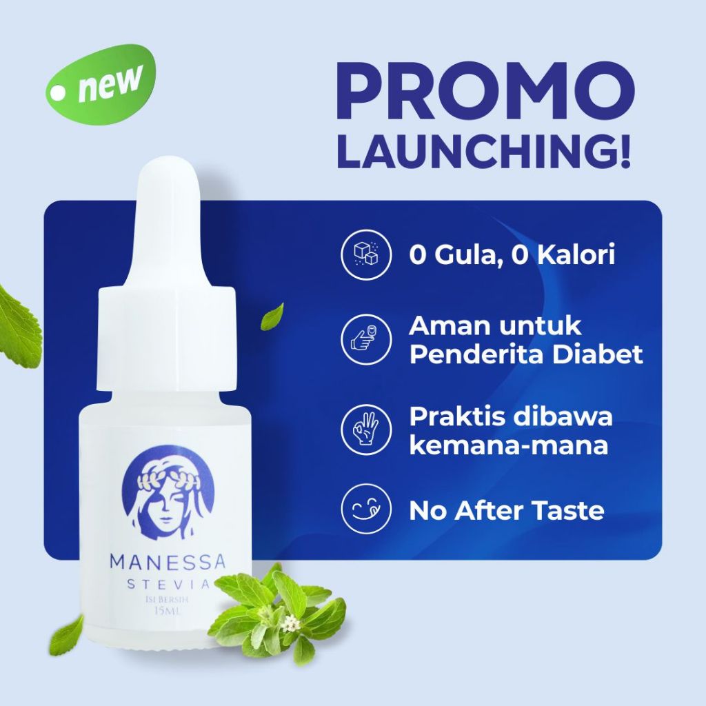 

Pemanis Alami Pengganti Gula Manessa Stevia 15 ml | 0 Kalori