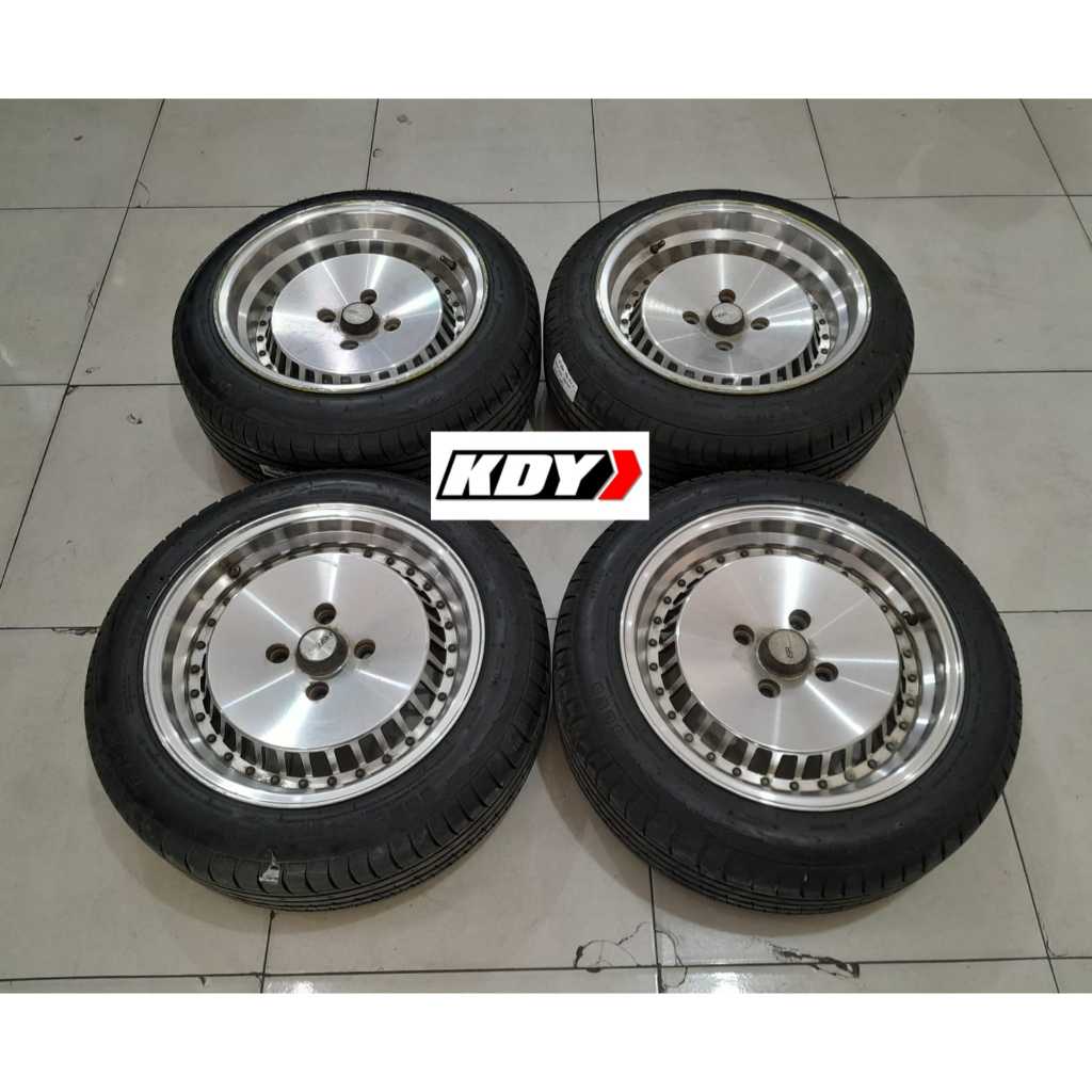 Velg SASEBO HSR R16X7/85 H4X114,3 ET35/20 SILVER POLIS + BAN ACCELERA PHI 195 55 R16 cocok buat gran
