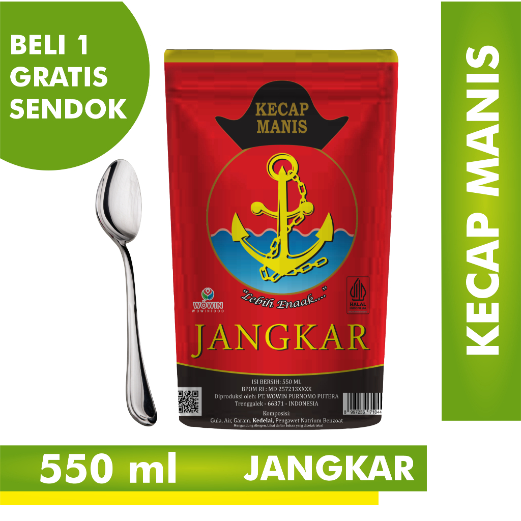 

KECAP MANIS JANGKAR MERAH POUCH REFILL 550ML + GRATIS SENDOK