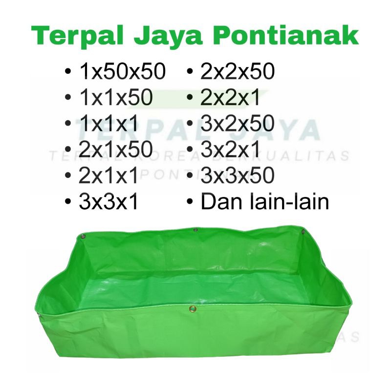 Terpal Kolam Ikan / Kolam Ikan Kotak A12 Berbagai Ukuran Anti Bocor