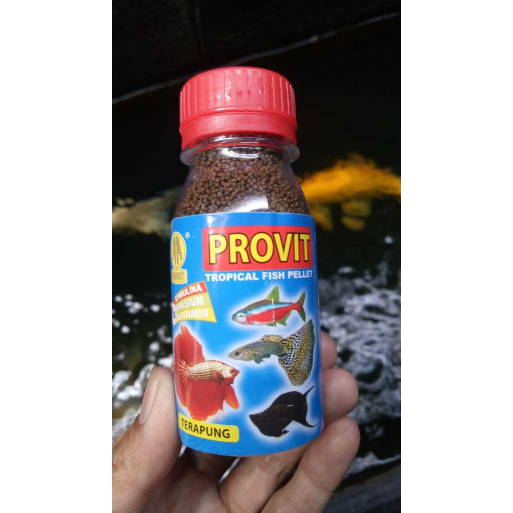 PROVIT pakan ikan cupang guppy & pelet ikan tropical  isi 50 gr