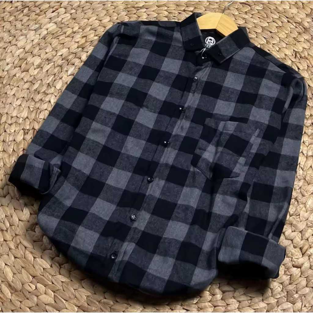 kemeja flanel motif catur garis kotak biru abu hijau merah putih distro casual termurah terlaris