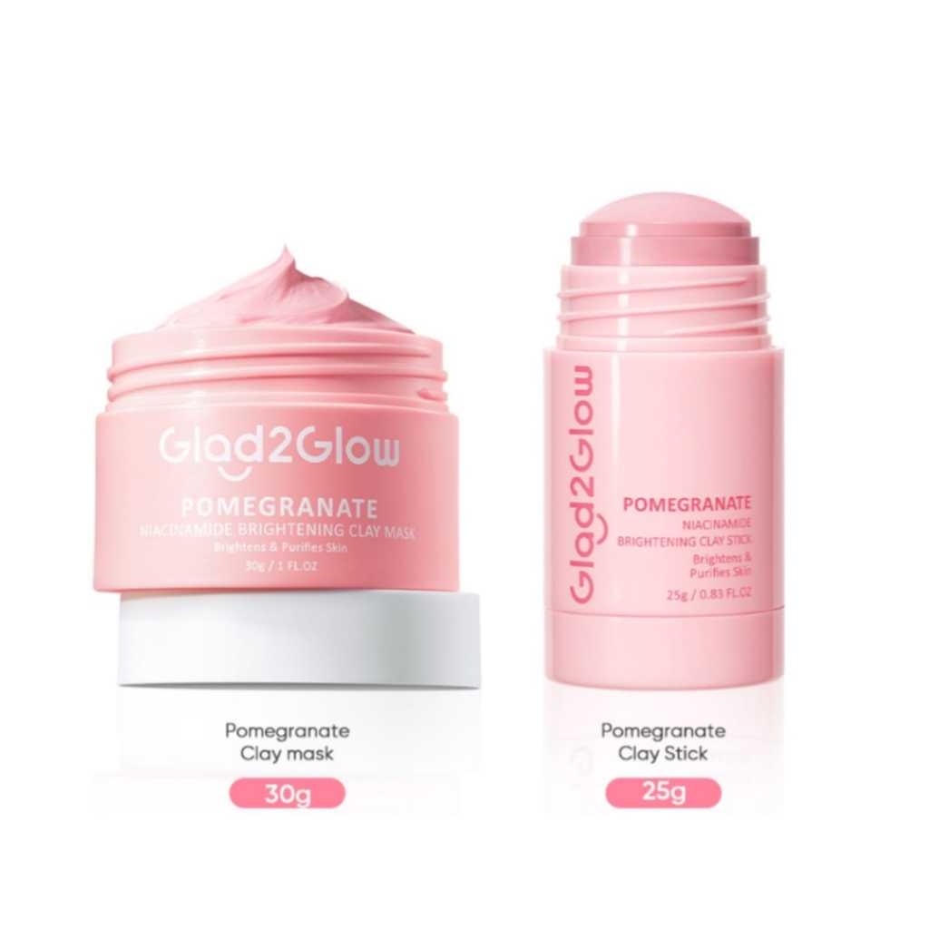 GLAD2GLOW POMEGRANATE NIACINAMIDE BRIGHTENING CLAY STICK /CLAY MASK