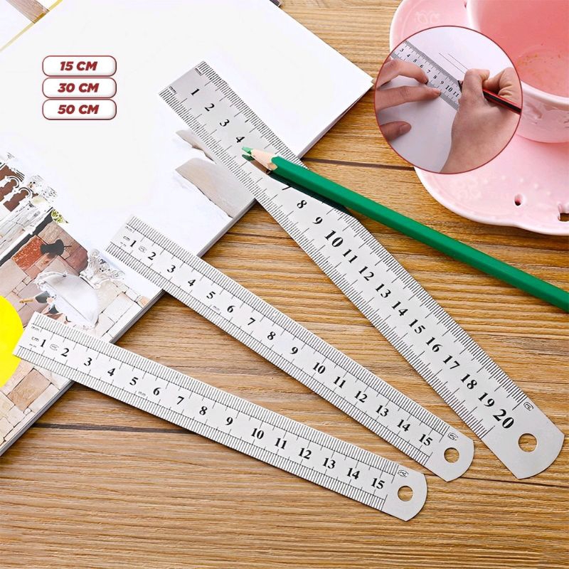 

Penggaris Besi 30CM Stainless Steel Ruler 50CM / Penggaris 15CM Serbaguna Perlengkapan Sekolah / Mistar Besi Alat Ukur Multifungsi Stockami A107 Stainless Steel Ruler Penggaris Baja / Penggaris Besi Penggaris Besi 30 cm Termurah Stainless Pengaris Garisan