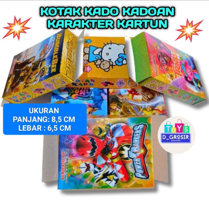 

kotak kado kadoan karakter kartun harga grosir panjang 8,5 cm x 6,5 cm
