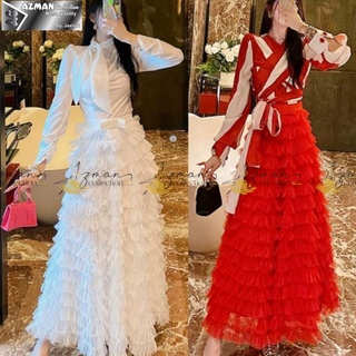 Rok tutu Milanna layered tulle long skiet imprt/bawahan perempuan peminin/rok tutu renda rempel tump
