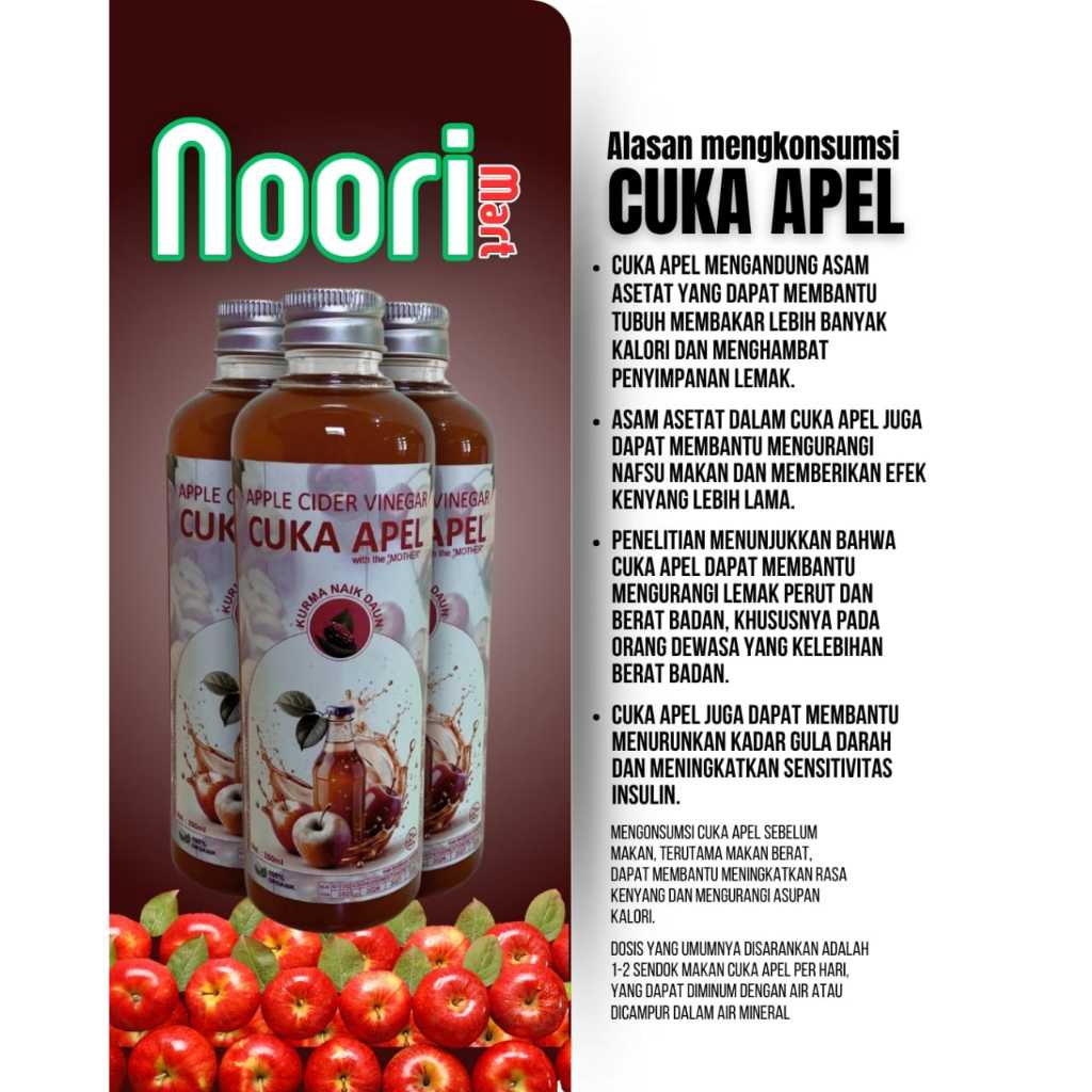 

Cuka Apel With Mother-Murni 250ml-Apple Cider Vinegar-PIRT