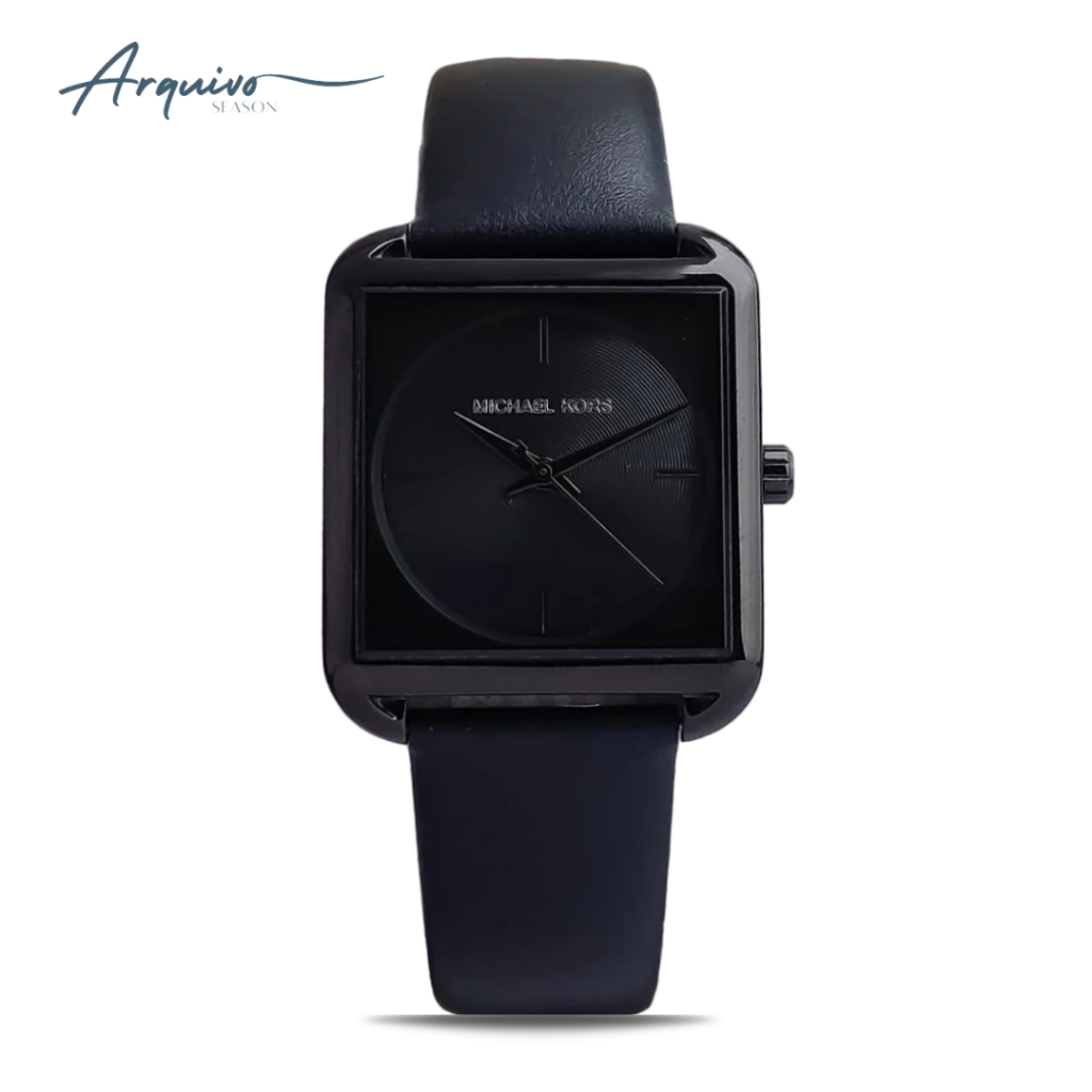 Jam Tangan Michael Kors Wanita Lake Casual Kulit Hitam Original MK2586