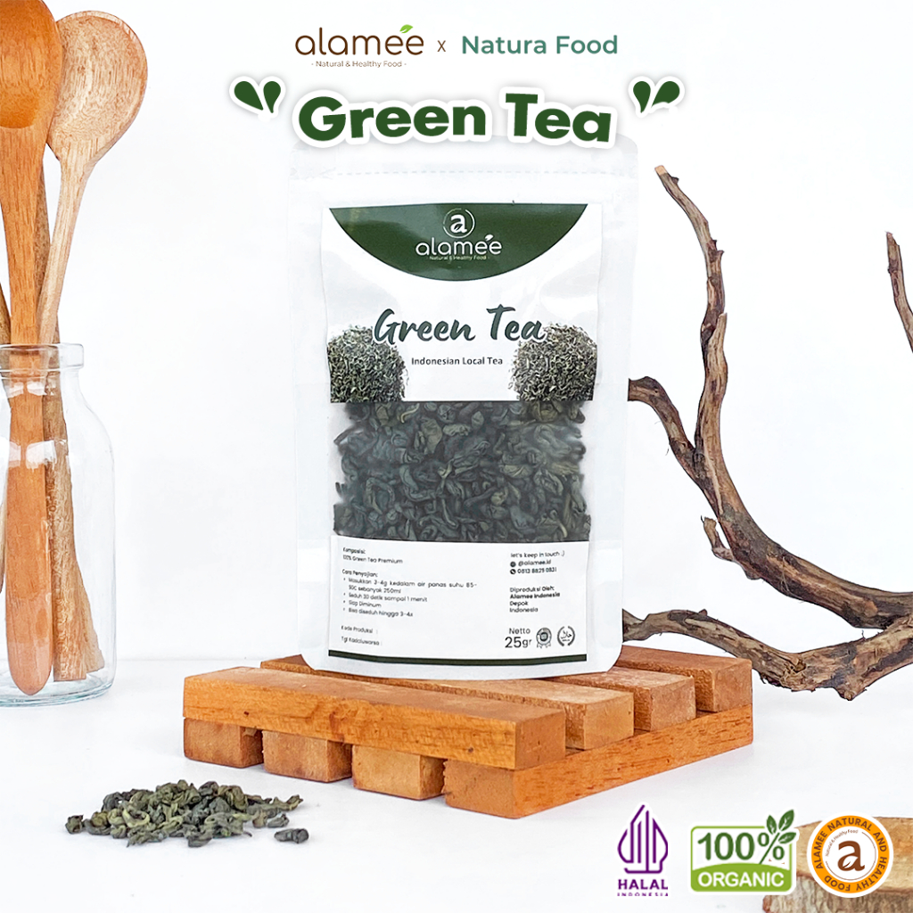 

ALAMEE Green Tea Teh Hijau Organik Organic Kering Greentea Minuman Herbal Premium 25gr