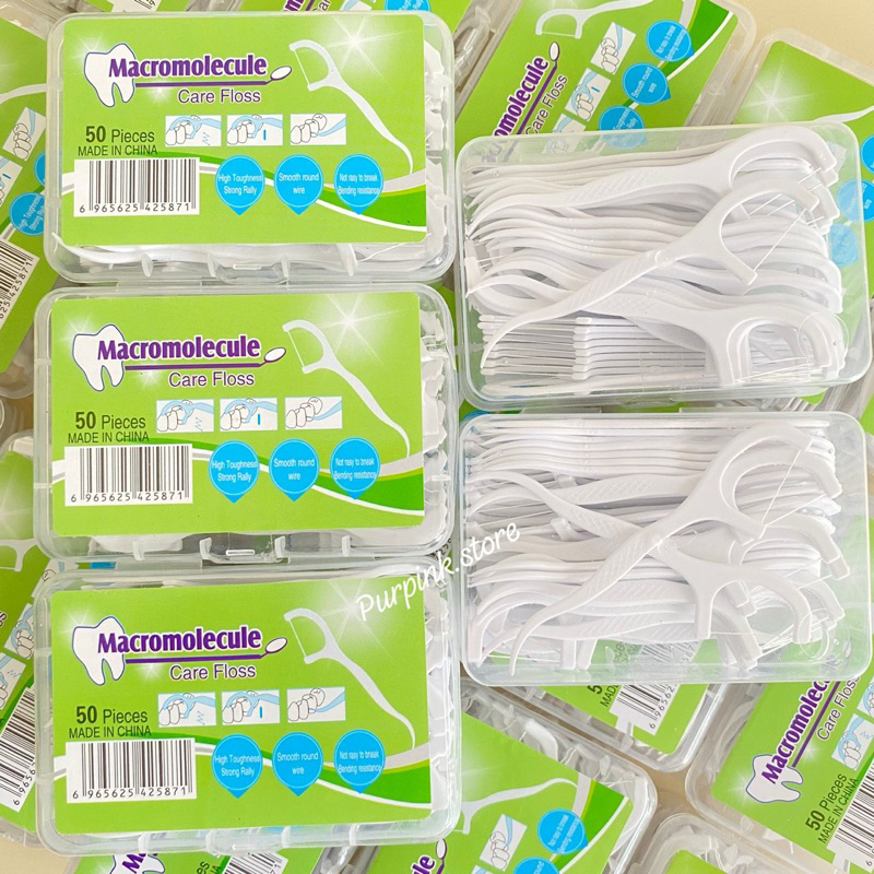 Benang Busur Tusuk Gigi Dental Floss High Quality Isi 50 Pcs Benang Busur Tusuk Gigi Macromolecul Ca