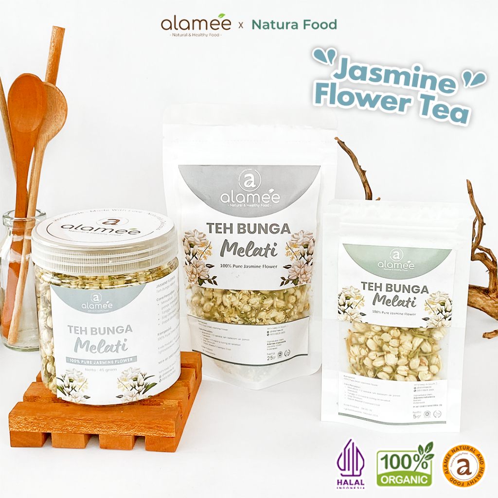 

ALAMEE Teh Bunga Melati Jasmine Tea Organik Jasmin Herbal Kering Dried Flower Premium