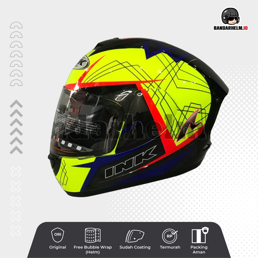 Helm INK CL Max Motif Seri 3 #3 Yelow Fluo