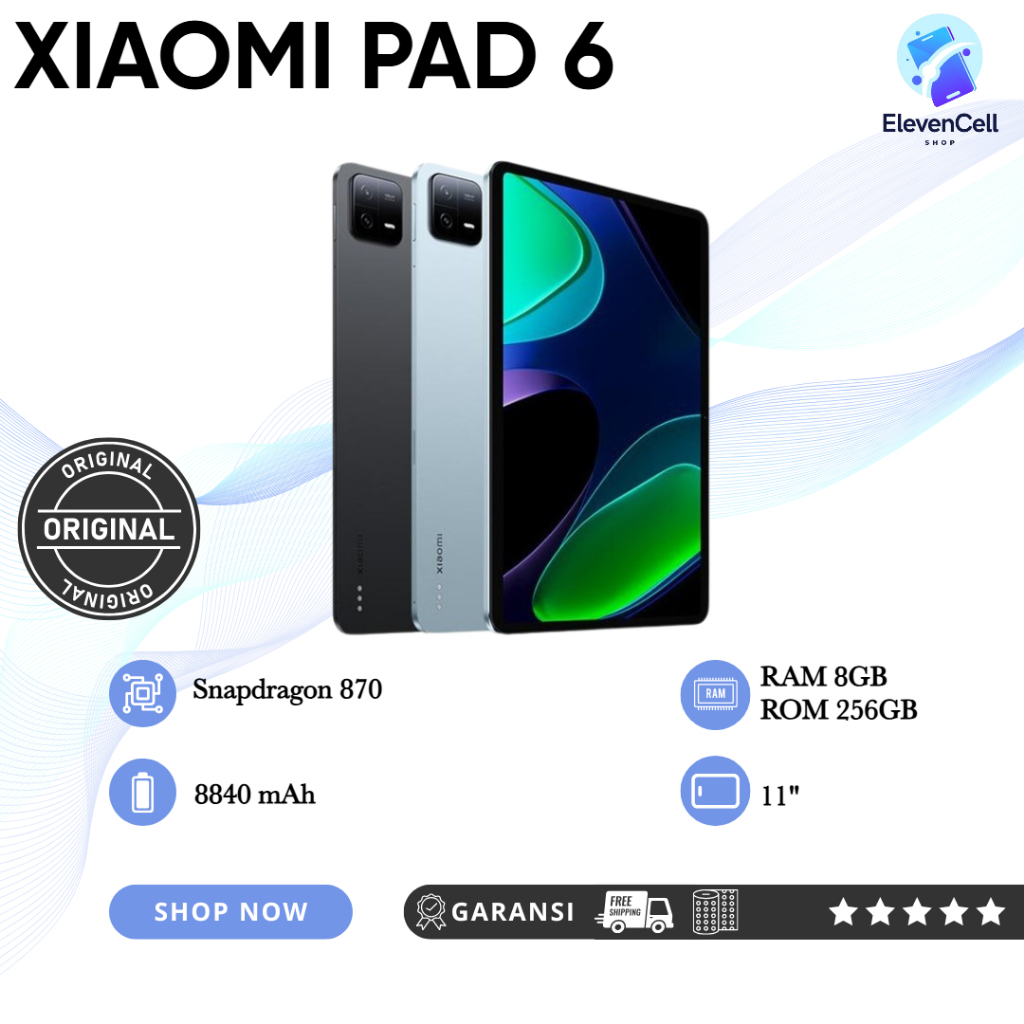 Xiaomi Pad 6 (8GB/256GB) | Snapdragon 870 Layar 11"