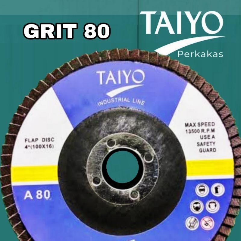 Tokaiaja Mata Gerinda Amplas / Flap Disc Taiyo 4" Inch Grit #40 - #400