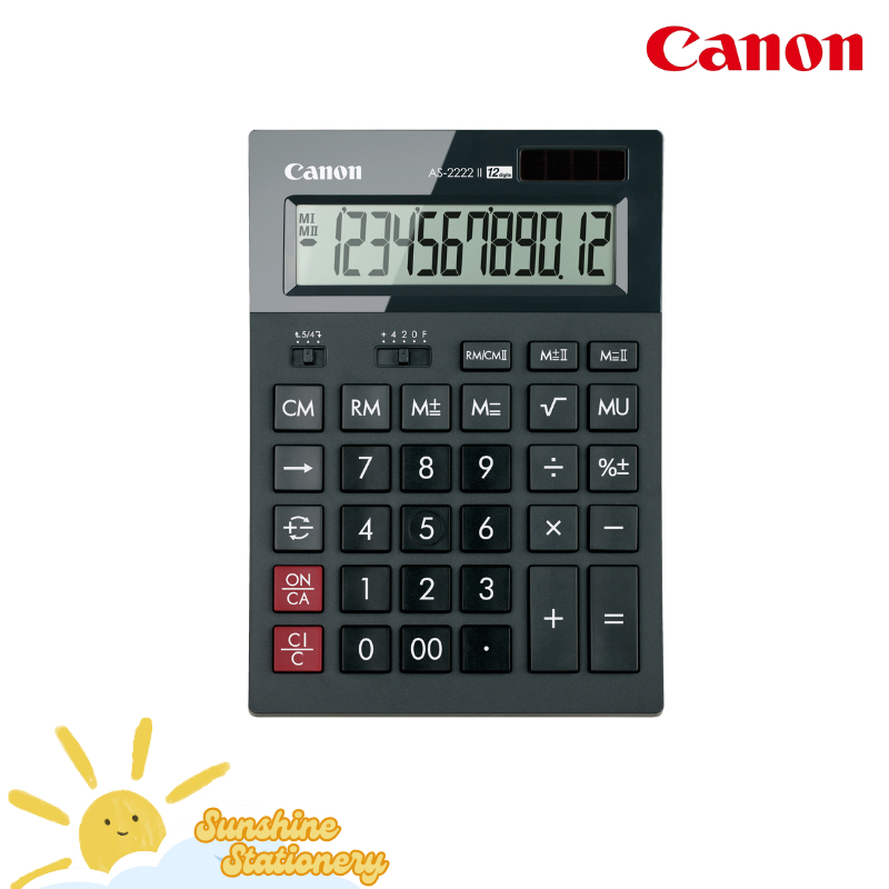 

CANON Desktop Calculator Kalkulator 12 Digit AS-2222 II