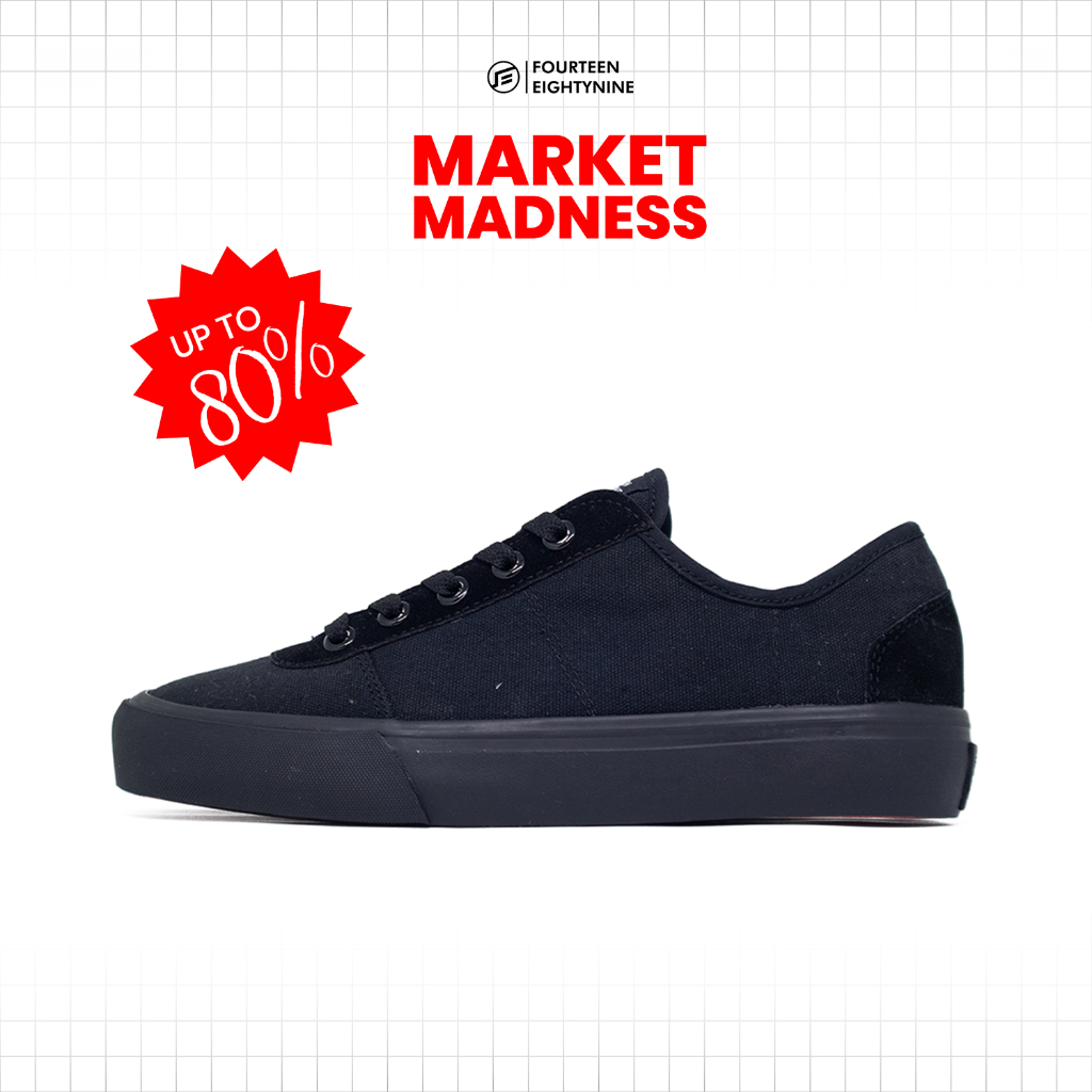 1489 - Eternity Full Black Canvas Vulcanized Shoes | Sepatu Pria | Sepatu Wanita | Sepatu Unisex - F