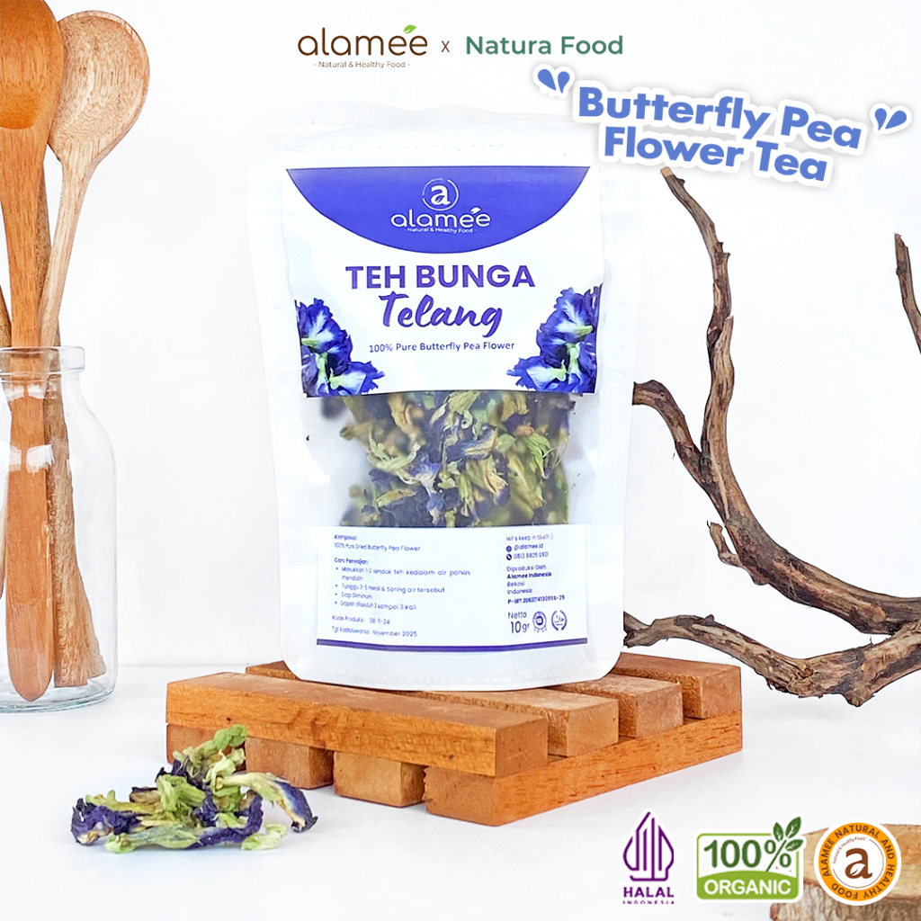 

ALAMEE Bunga Telang Tea Teh Butterfly Pea Tea Organik Herbal Dried Flower Kering 10gr Premium