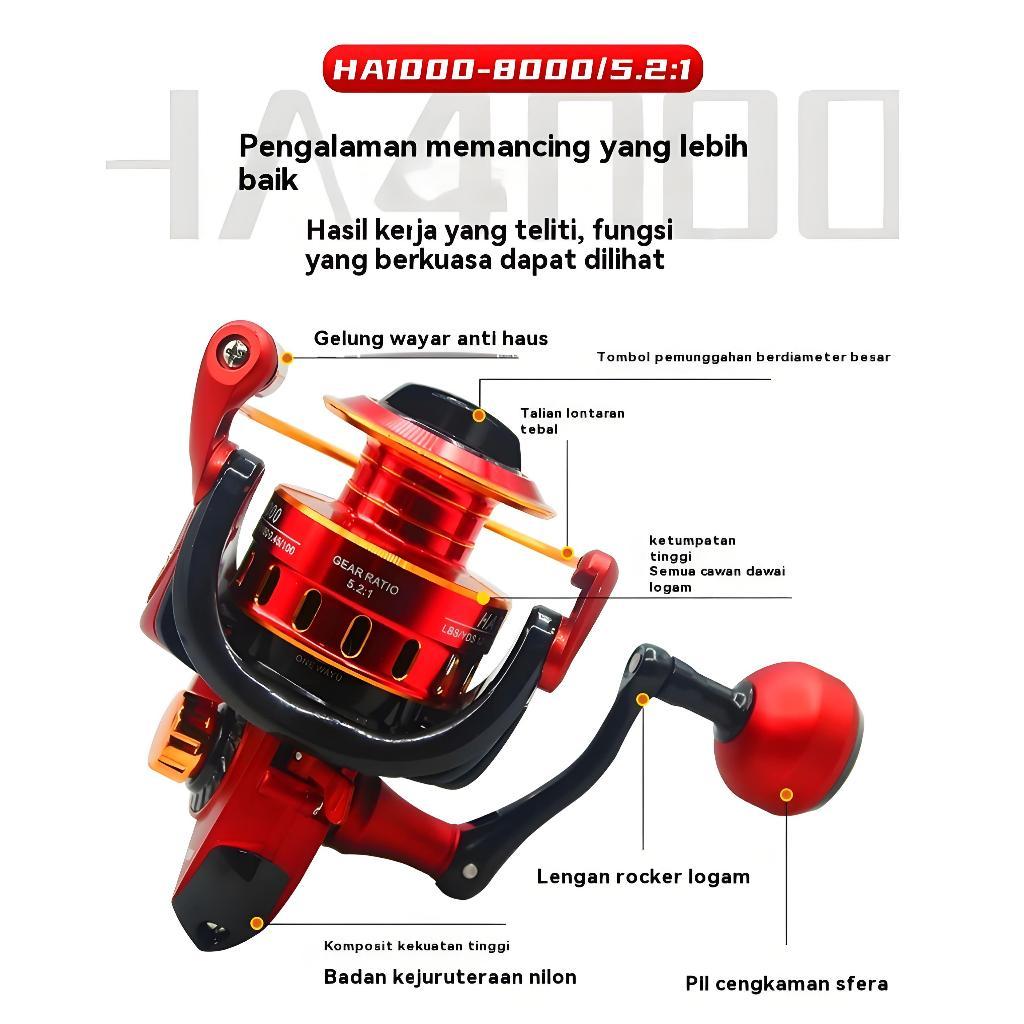 TERBARU Hadiah Gratis DAIWA FISHING REEL HA1000-7000 Series Reel Pancing Power Handle Reel Spinning