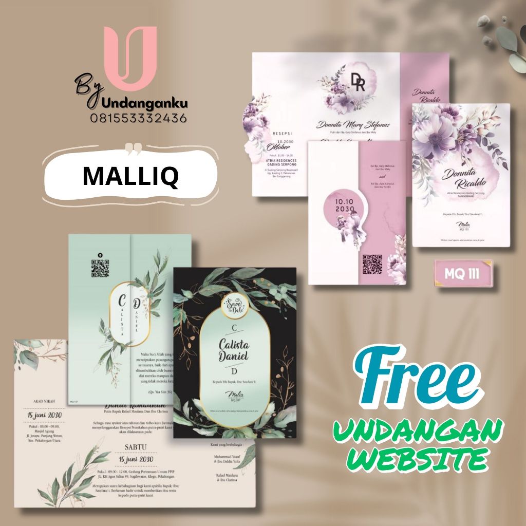 UNDANGAN PERNIKAHAN CETAK | UNDANGAN AESTHETIC FLORAL | UNDANGAN TEMA MALIQ | UNDANGAN PERNIKAHAN CE