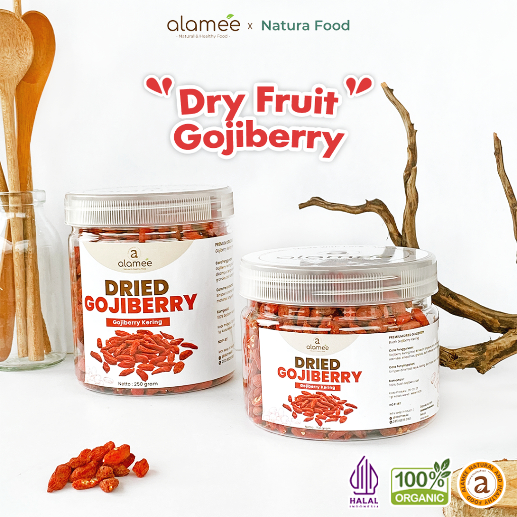 

ALAMEE Gojiberry Kering Cemilan Buah Sehat Rendah Kalori Dried Gojiberry Buah Kici Kering 250gr