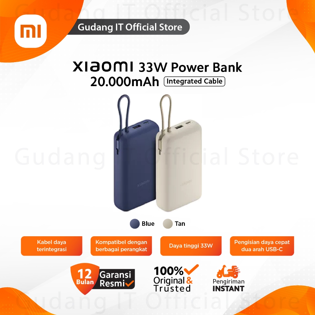 Xiaomi 33W Power Bank 20000mAh (Integrated Cable)