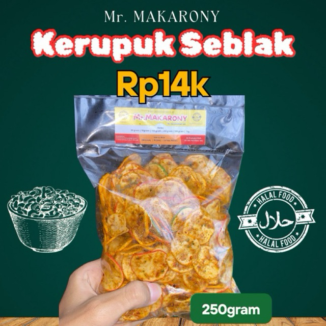 

1/4kg KERUPUK SEBLAK WARNA-WARNI CIKRUH pedas daun jeruk | ukuran 250 gram | 3 varian rasa original,pedas,extra pedas | seblak viral